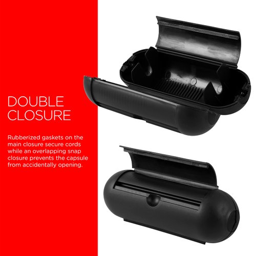 UltraPro Outdoor Extension Cord Safety Cover, Weather Resistant, Protect Outdoor Outlet, Christmas Holiday Decoration Light, 2 Pack, 66148 | Black