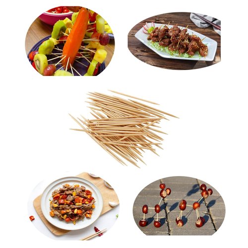 Gmark Round Hotel Toothpicks 800 ct - 3 Boxes Pack Total 2400 ct - 2.5" Natural Wooden Toothpicks GM1021