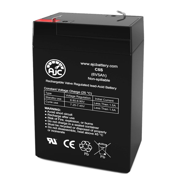 AJC Battery Compatible with Exide E-Exit 6V 5Ah Emergency Light Battery