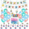 38Pcs Angel Theme Birthday Party Supplies and Decorations Angel Happy birthday Banner,Latex balloon, Cupcake Toppers, Set Anime Party Supplies for Kids Family