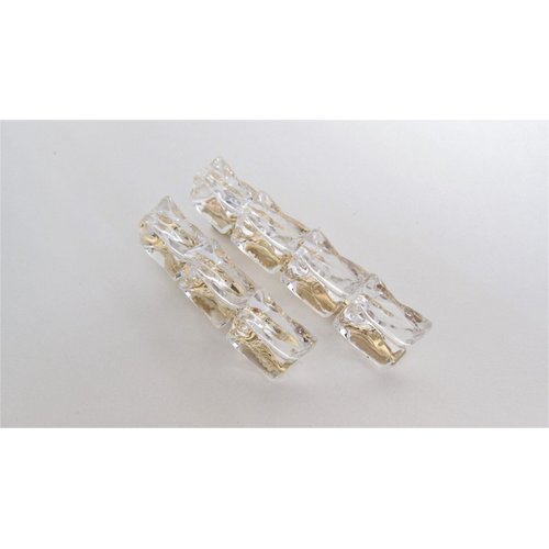 Generic 2 sizes block glass effect acrylic and metal alligator hair clip barrette (Size: 3.25), 1 Count (Pack of 1)