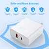 GOODaaa PD 20W Wall Charger with Cable Dual Ports Fast Charing Power Adapter for All iPhone Series and Android Devices