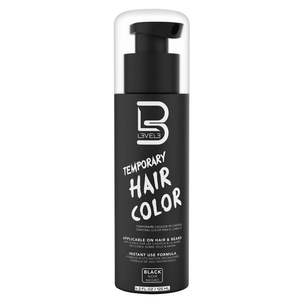 L3 Temporary Beard Color - For Black Hair Beards - Full Beard in Minutes - Easy to Apply and No Mixing Required (4.2 Oz, 1)