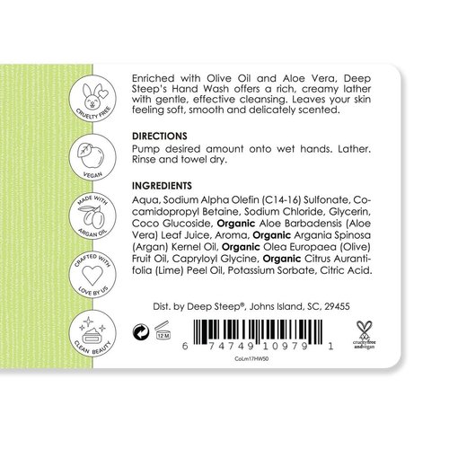 Deep Steep Argan Oil Liquid Hand Wash, Coconut Lime, 17.6 Fluid Ounce