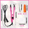 Hair Extensions Tool Set Fusion Heat Iron Connector Wand Hair Extensions Heat Tool with Fusion Glue Protector Templates Hair Clips Finger Protector 2 Bags Keratin Glue Granule Beads(Pink,)