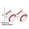 Sports Game Ball Football Basketball Wooden Leopard Print Drop Earrings for Women Holiday Round Baseball Soccer Volleyball Dangle Earrings Fans Players Jewelry-Basketball
