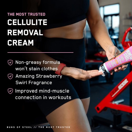 SteelFit Buns of Steel | Heat-Activated Maximum Definition Cream for Tight & Toned Glutes | Cellulite Cream & Firming Body Lotion for Pre & Post Workout | (3.4 fl oz)