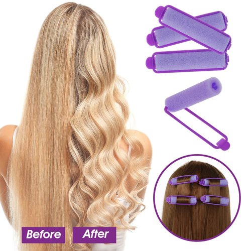 56Pcs Sponge Hair Rollers Set, Self Grip Heatless Foam Hair Curlers Rollers for Long Hair,Medium and Short Hair, No Heat Hair Curlers Rollers Hair Volume with Pintail Comb for Women Hair Styling