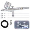 Master Airbrush Master Performance G233 Pro Set with 3 Nozzle Sets (0.2, 0.3 & 0.5mm Needles, Fluid Tips and Air Caps) and Air Hose - Dual-Action Gravity Feed Airbrush with 1/3 oz Cup, Cutaway Handle