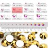 Dowarm 1440 Pieces SS10 Flatback Rhinestones, 2.8MM Glass Crystal Rhinestones for Craft Nails Dance Costumes, Flat Back Nail Crystals, Non Hotfix Rhinestones (SS10 / 2.8MM, Bright Gold)