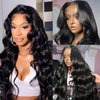 bynlna 200% Density 26 Inch Body Wave Lace Front Wigs Human Hair Pre Plucked Wig 13x4 HD Lace Frontal Wigs for Black Women Glueless Wigs Brazilian Virgin Human Hair Wig with Baby Hair 26 Inch