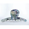 Blue white and mixed color marbled design hair claw clip for fine, thin hair