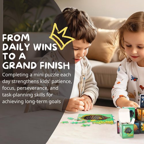 Birds, 24 Mini Pack Kids Educational Puzzles, 1000 Pieces Puzzles, Advent Calendar 2024, Individual Puzzles, Kids Puzzles, Challenging Puzzle Perfect for Adults, Family Game Nights, 27.5 * 19.7 in