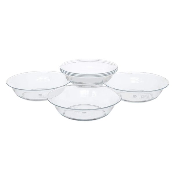 Royal Imports 8" Clear Plastic Saucer Plant Drip Tray, Low Pie Plate, Floral Flower Dish, Wedding, Party, Home and Holiday Decor, 6 Pack