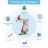2pcs Cat Collar Toy Attached, Silicone Cat Teasing Wand Adjustable Cat Feather Collar Toys with Bell Cat Interactive Teaser Toys for Indoor Cat Playing Training (Pink, Blue)