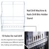 LXIANGN Nail Drill Machine & Bits Holder Storage Case,Transparent 10 Holes Nail Drill Grinding Bit Organizer Nails Manicure Tools Display Box for Nail Salon (Clear)