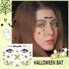 Coridy 4pcs Halloween Face Fake Stickers Cute Ghost Bat Spider Moon Temporary Tattoo Kit Cute Cartoon Makeup Set for women
