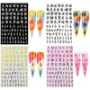 Letter Nail Art Stickers Number Nail Decals Nail Art Supplies Old English Alphabet Nail Sticker Designs Holographic English Font Letters Stickers for Acrylic Nails Decorations (8 Sheets)