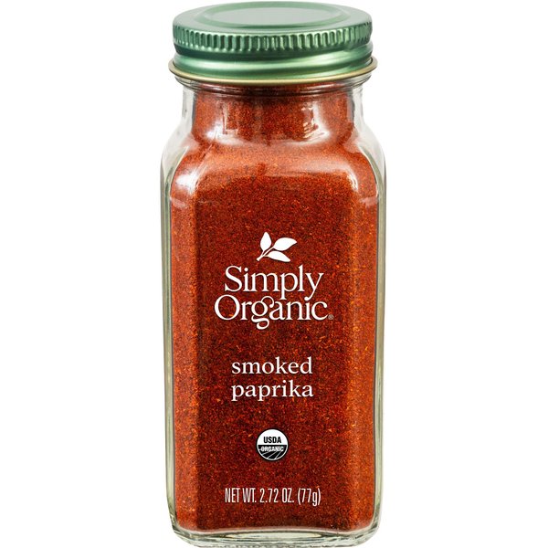Simply Organic Smoked Paprika, 2.72 Ounce, Oak Wood Smoked & Ground Spanish Paprika, Deep Smokey Flavor, Kosher