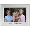 Lawrence Frames Sentiments Collection, Brushed Metal 4 by 6 Four Generations Picture Frame,Silver