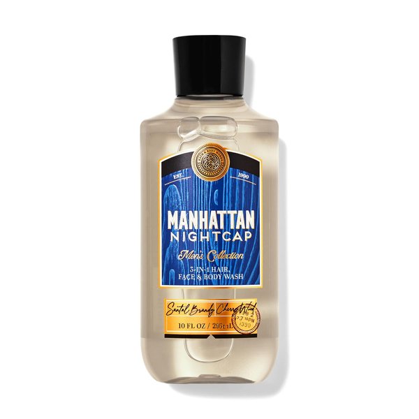 Bath & Body Works Bourbon Men's 3-IN-1 Hair & Body Wash 10 Oz. (Manhattan Nightcap)