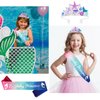 YARIEW Mermaid Birthday Crown and Birthday Princess Sash Mermaid Party Decorations for Girls Birthday Sash for Women Birthday Crown Tiara for Women Mermaid Birthday Party Decorations Gifts
