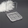 luzen 3Pcs Empty Eyeshadow Palette Box Clear Plastic DIY Refillable 4 Grids Makeup Eyeshadow Powder Blush Lipstick Containers Square Small Case for Women Daily and Travel Use