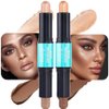 evpct 2in1 Face Shaping & Contouring Stick Cream Contour Concealer Bronzer Stick Makeup Kit for Beginner Face Highlighter Makeup Stick contorno maquillaje de maquillaje, NEW Rich +NEW Deep