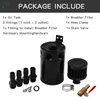 Sporacingrts 3 Port Oil Catch Can, 1 oulet + 2 intlet Compact Baffled Engine Oil Reservoir Tank with Breather Filter + Drain Valve