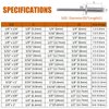ISPINNER 100pcs 3/16" x 1/2" Aluminum Blind Rivets, 4.8 x 12.7mm Pop Rivets, Pack of 100 (Silver)