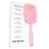 Crave Naturals FLEX DMC Detangling Brush for Thick & Curly Hair - Crave Naturals Glide Thru Detangling Brush - Crave Brush - Flexible Detangler Hairbrush Square Paddle - PINK