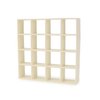 Miniature Furniture Wooden Storage Rack 16 Grid Shelves 1:12 Dollhouse Accessories Bookshelf Display Shelf Wall Rack Stand Mini House Scene Decoration (Beige)
