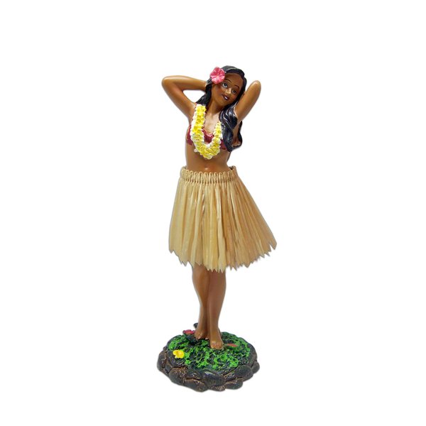 KC Hawaii Leilani Dashboard Hula Doll Flower Placing Pose 7 inch