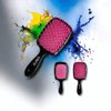 ALINEX Wet & Dry Vented Detangling Hair Brush - Hair brush for All type of Hairs with Black Pink Constrast -Hair Brush Man and Woman,Ultra-soft Tangles Hair Brush