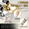 U-Shinein 2x12ml Metallic Mirror Painting Gel Nail Polish, Silver & Gold Metal Painted Drawing Gel with Build in Thin Brush, Chrome Gel Polish Nail Art Gel Liner Soak Off DIY Nail Art Manicure
