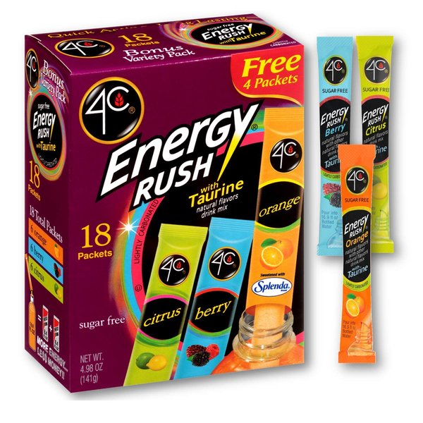 4C Totally Light Bonus Variety Pack, Energy Rush, 18-Count Boxes (Pack of 3)