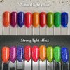 FANNEST Blue Neon Reflective Glitter Gel Nail Polish,Holographic Nail Polish,Led UV Gel Polish Fall Winter Color 15ml.