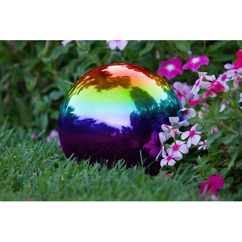 Trademark Innovations Gazing Mirror Ball - Stainless Steel - 8" (Rainbow)