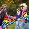 Creatoy Butterfly Wings Toddler Caterpillar Costume Kids Rainbow Dress Up Wings for Boys Girls Butterfly Bug Pretend Play Halloween Supplies Insect Party Favors Story Character Accessories