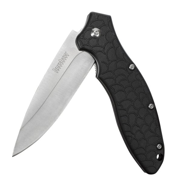 Kershaw Oso Sweet EDC Pocketknife, 3" 8Cr13MoV Steel Drop Point Blade, Assisted Folder Opening with Flipper, Liner Lock System, Black