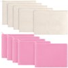 10 Pieces Cosmetic Bag Multipurpose Makeup Bag with Zipper Canvas Bag Travel Toiletry Pouch DIY Craft Bag Pencil Bag (M, Beige and Pink)
