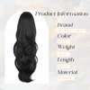Stamped Glorious Ponytail Extension Drawstring Ponytail Extension for Women 26 Inch Long Wavy Layered Pony Tails Hair Extensions Clip in Ponytail Hairpiece for Daily Party Use（Black）