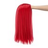 SWACC 14-Inch Short Straight Middle Part Hair Wig Medium Length Synthetic Heat Resistant Wigs for Women with Wig Cap (Red)