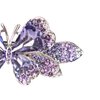 Sankuwen Crystal Rhinestones Hair Barrette French Hair for Women Small Hairpin for Mom Butterfly Hair Clips (Purple)