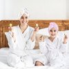 2 Pack Kids Microfiber Hair Drying Towel Girls Hair Drying Wrap Rapid Drying Hair Towel Wrap Unicorn Hair Drying Towel with Button for Women Girls Hair Turban for Wet Hair Wraps