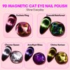Makartt Gel Nail Polish Magnetic Cat Eye Yellow Purple Sliver Rose Red Green 9D Black Hole Gel Polish with Magic Effect 8ml 6 Colors with Magnet Stick Soak Off Manicure DIY Nail Art Designs