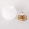Brixury Gold Semi Flush Mount Ceiling Light Fixture with White Glass Globe Shade