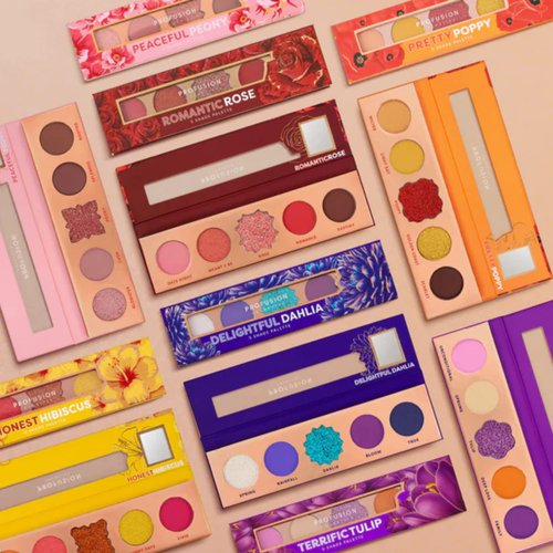 Profusion Cosmetics Blooming Hues 5 Shade Eyeshadow Palette, Red