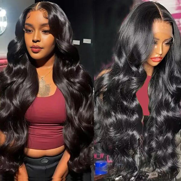 26 Inch Body Wave Lace Front Wigs Human Hair Full 13x4 HD 180 Density Glueless Pre Plucked with Baby Hair Unprocessed Brazilian Virgin Remy Transparent Bone Lace Frontal Wig for Women Natural Color