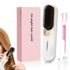 Casbomy Hair Straightener Brush, Travel Hair Straightener, 3 Modes Cordless Portable Straightening Brush for Women, Mini Size Hot Comb, Charging with tp-c(White)